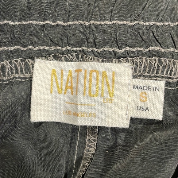 Nation LTD Gray Cupro Elastic Waist High Rise Pants - Picture 2 of 8